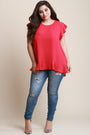 Ruffle Trim High Low Top