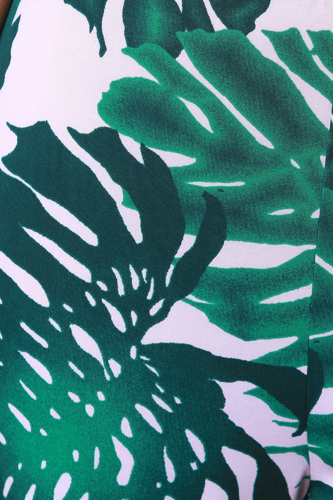 Tropical Leaf Self-Tie Tube Top With High Rise Pants Set