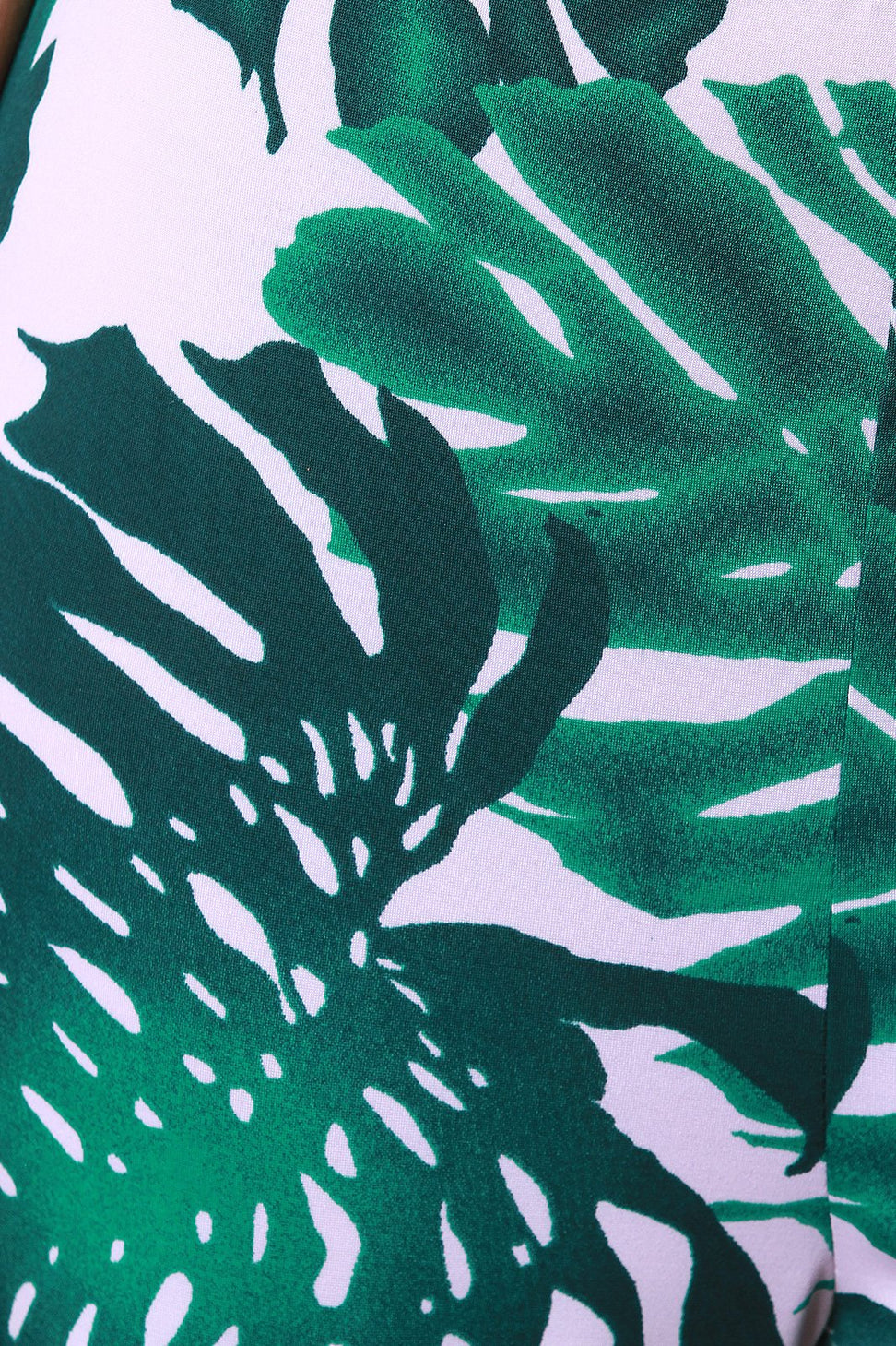 Tropical Leaf Self-Tie Tube Top With High Rise Pants Set