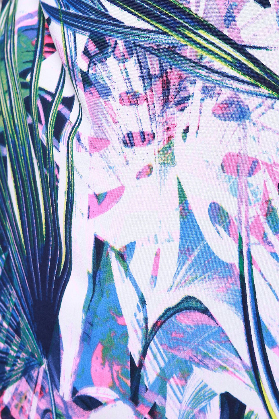 Tropical Leaf Open Front Long Sleeve Cardigan