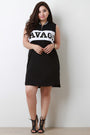 Savage Zippered Crew Neck Sleeveless Mini Dress