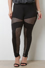 Fishnet Mesh Contrast High Waisted Leggings - NoveltyOne