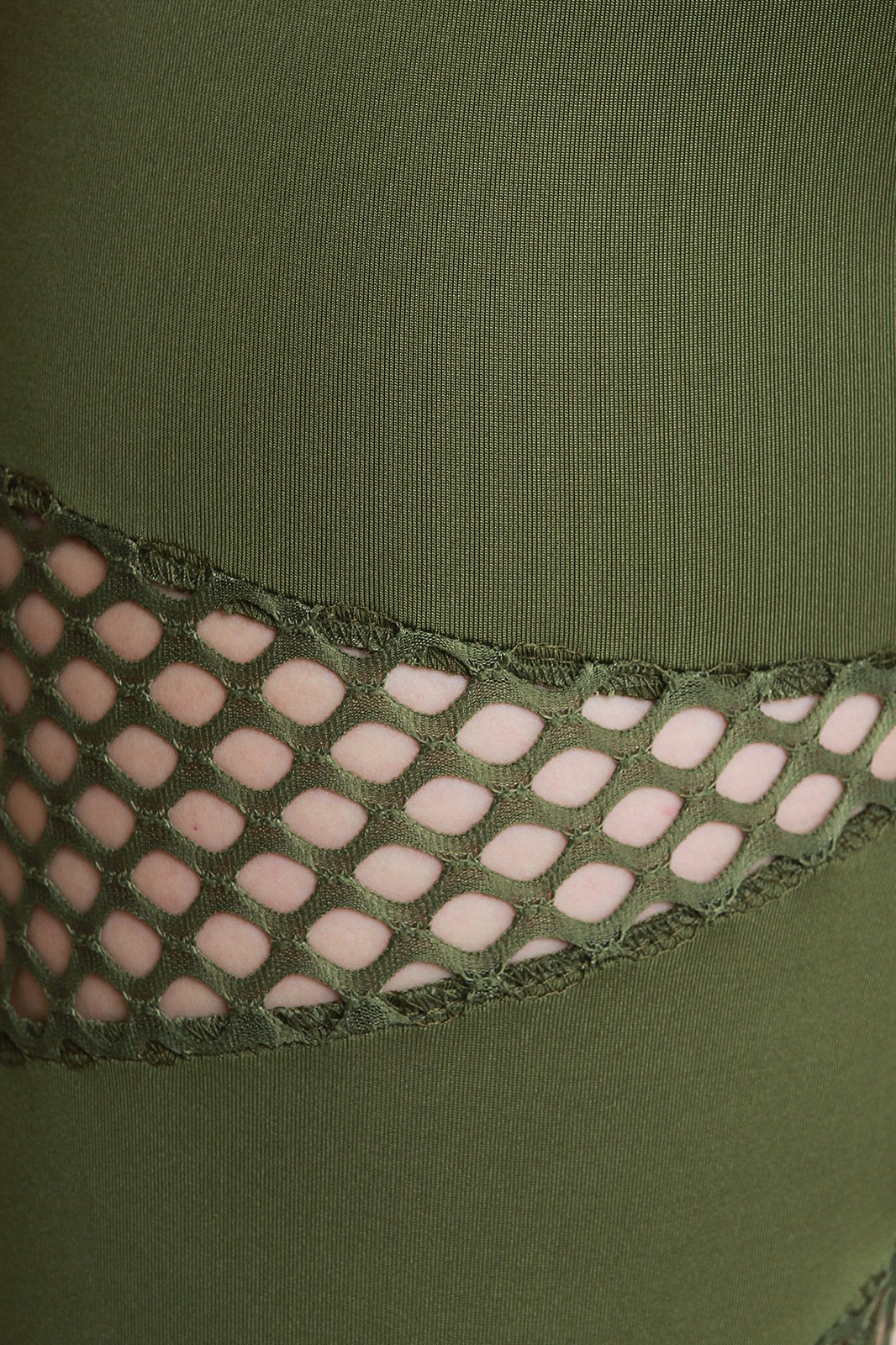 Fishnet Mesh Contrast High Waisted Leggings - NoveltyOne