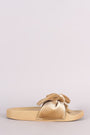 Oversized Velvet Bow Open Toe Slide Sandal