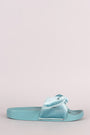 Oversized Velvet Bow Open Toe Slide Sandal