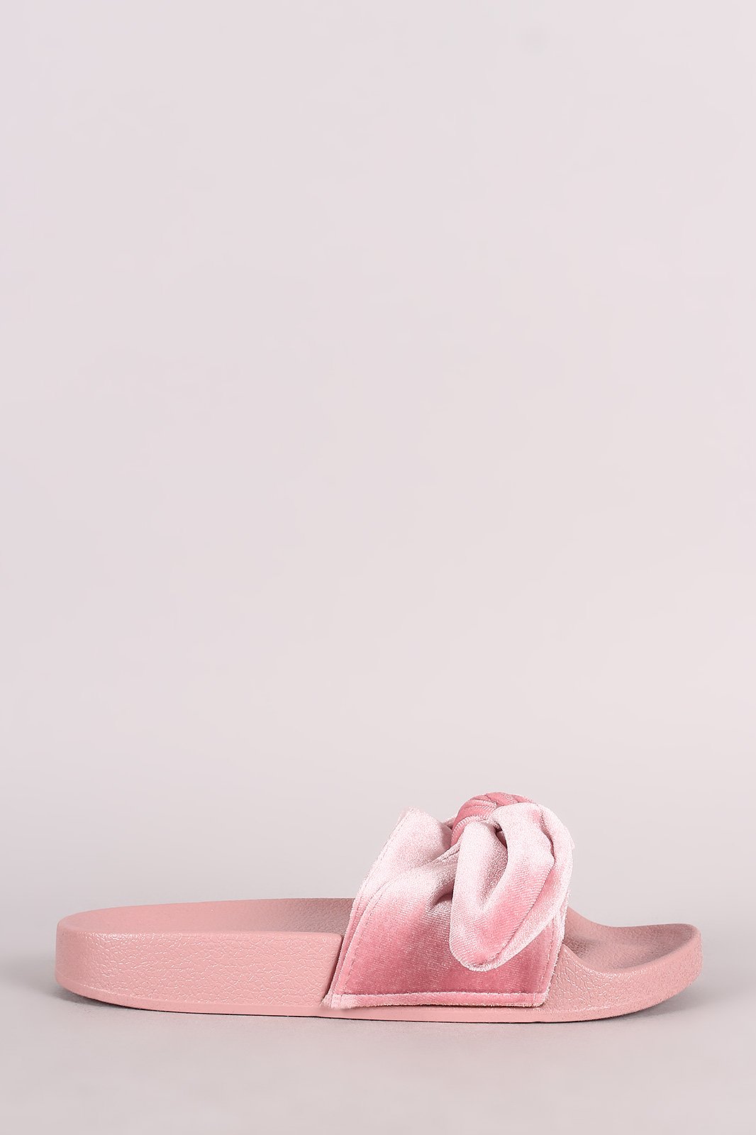 Oversized Velvet Bow Open Toe Slide Sandal