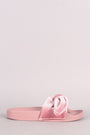 Oversized Velvet Bow Open Toe Slide Sandal