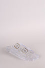Wild Diva Lounge Glitter Buckled Jelly Slide Sandal