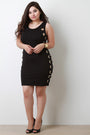 Grommets Side Lace-Up Bodycon Mini Dress