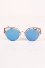 Marble Accent Plastic Frame Cat Eye Mirrored Sunglasses