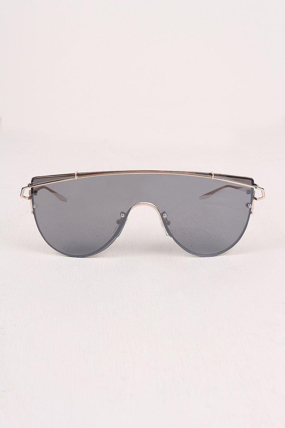 Mirrored Lenses Wire Frame Sunglasses