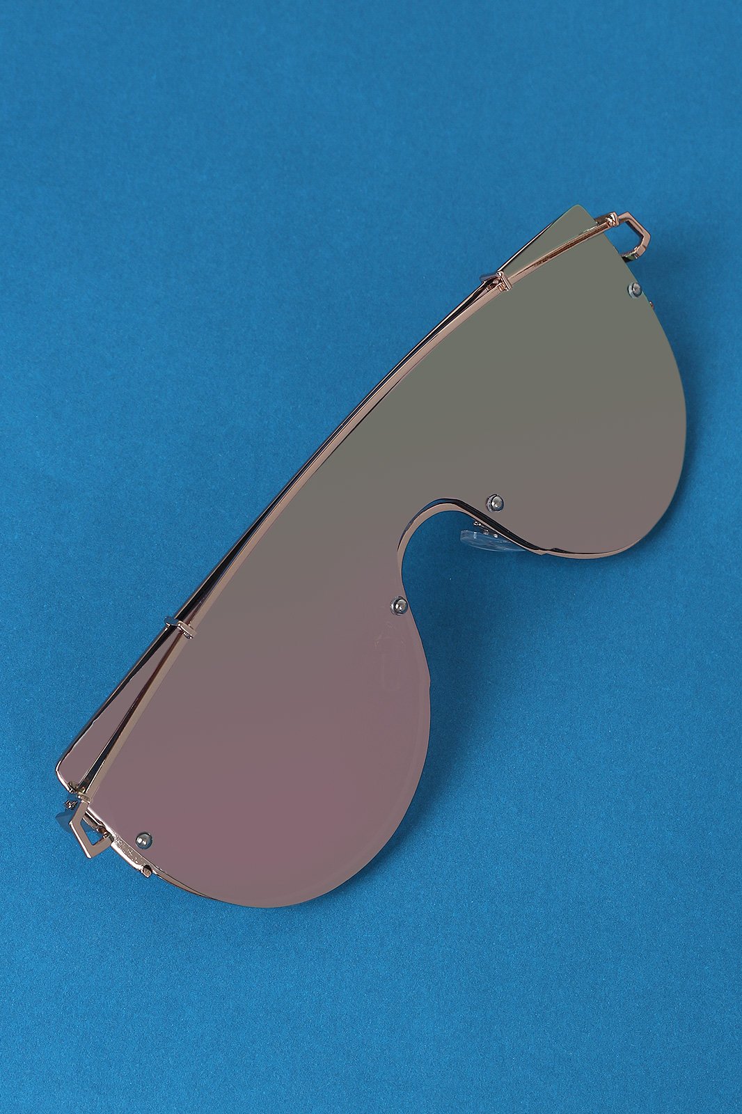 Mirrored Lenses Wire Frame Sunglasses