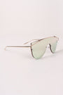 Mirrored Lenses Wire Frame Sunglasses
