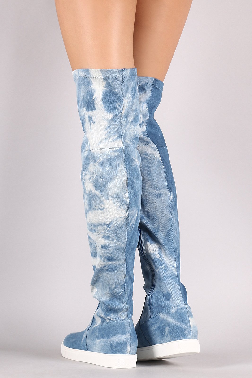 Denim Over-The-Knee Sneaker Boots