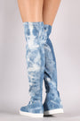 Denim Over-The-Knee Sneaker Boots