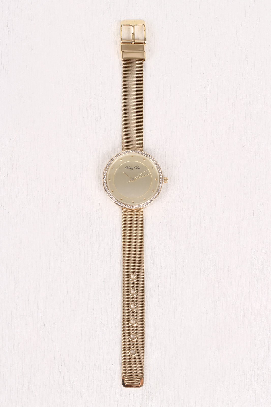 Shiny Rhinestone Accent Dotted Watch