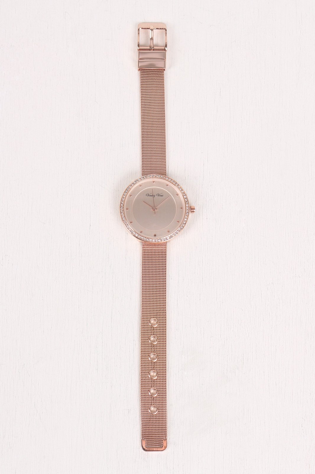 Shiny Rhinestone Accent Dotted Watch