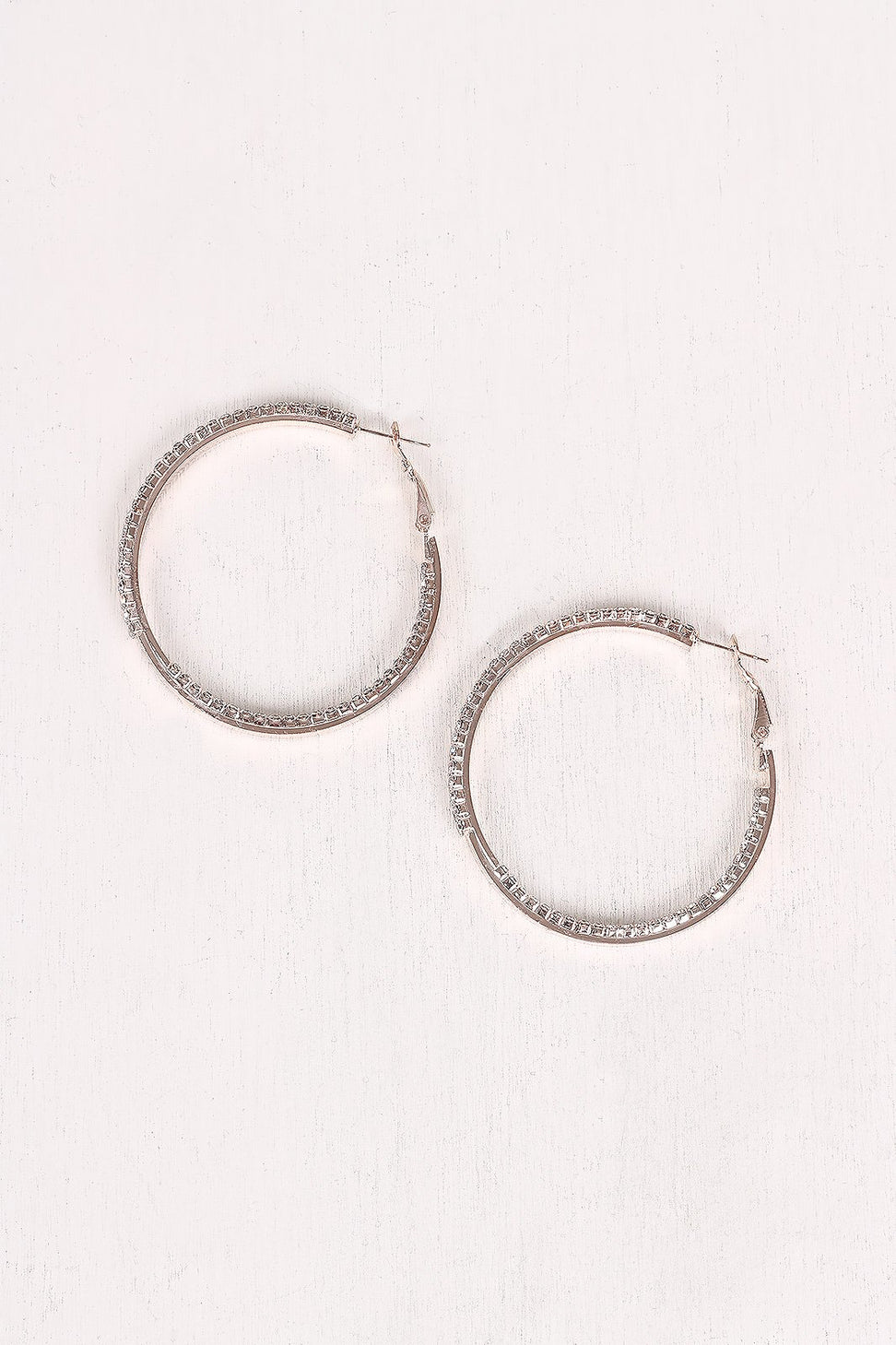 Double Row Rhinestones Hoop Earrings - NoveltyOne