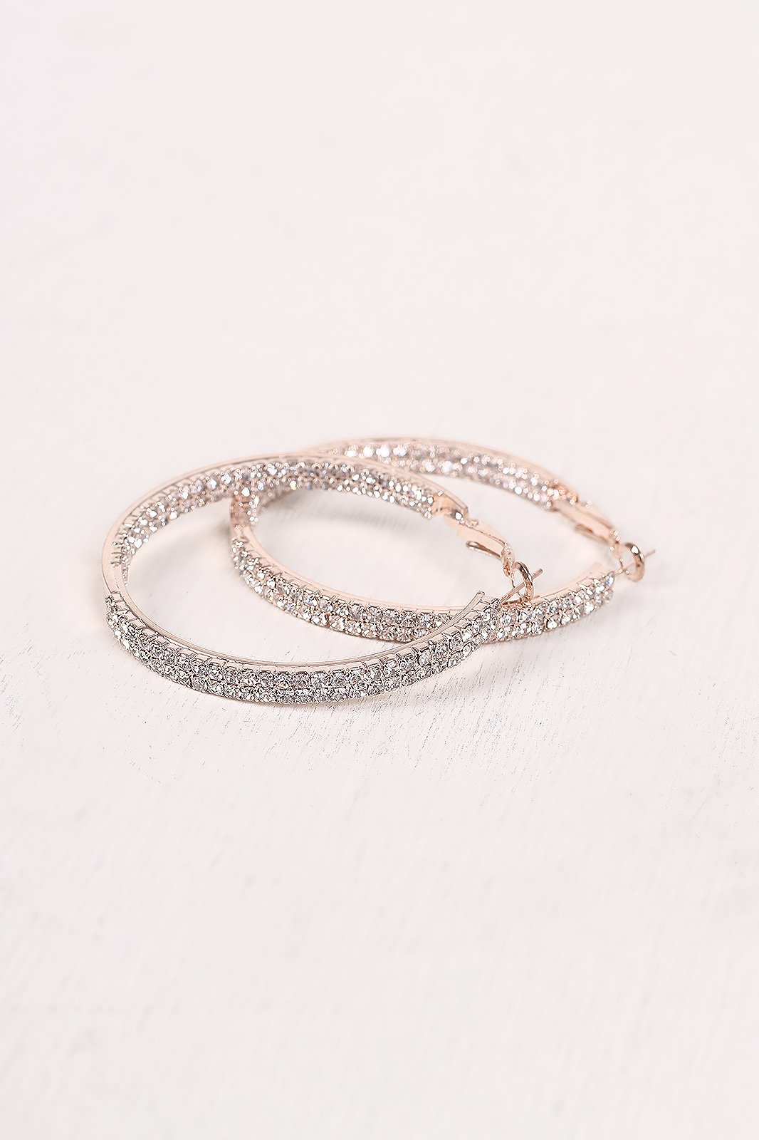 Double Row Rhinestones Hoop Earrings - NoveltyOne