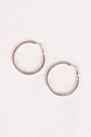 Double Row Rhinestones Hoop Earrings - NoveltyOne