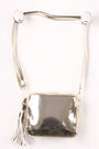 Metallic Patent Tassel Cross Body Mini Bag