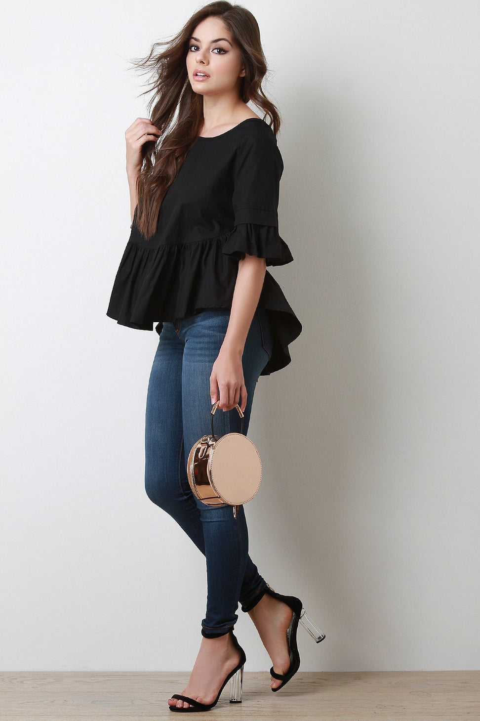 Metallic Patent Circular Mini Bag