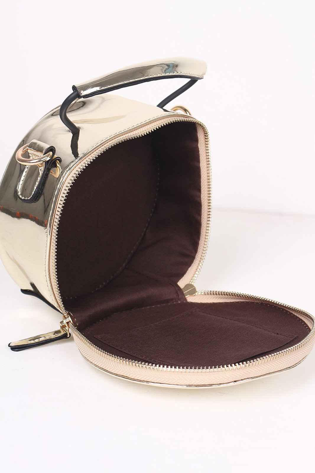 Metallic Patent Circular Mini Bag
