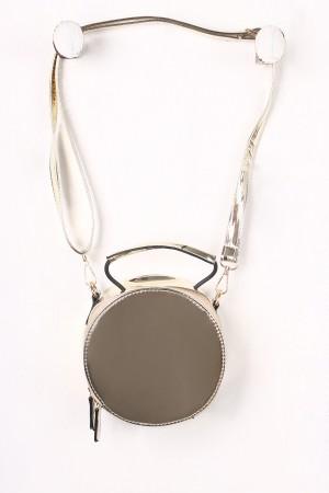 Metallic Patent Circular Mini Bag