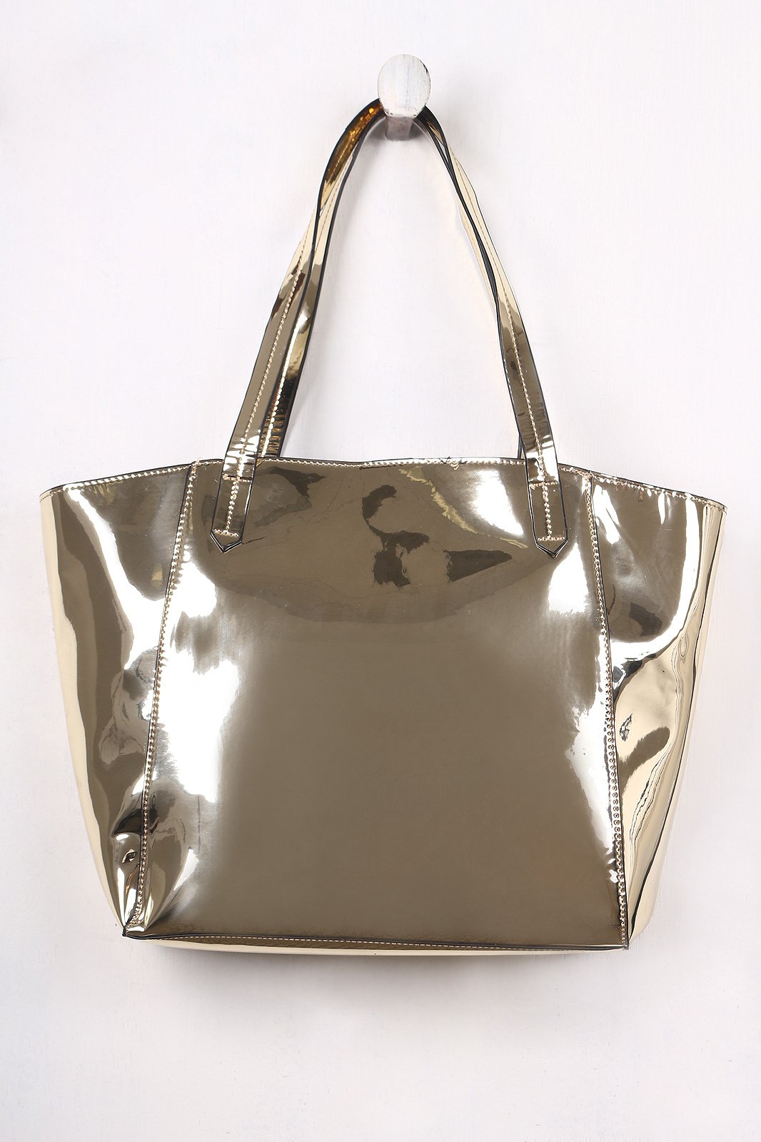 Metallic Patent Two In One Tote Bag