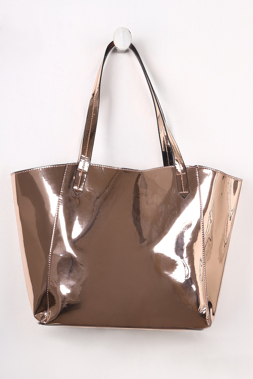 Metallic Patent Two In One Tote Bag