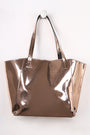 Metallic Patent Two In One Tote Bag