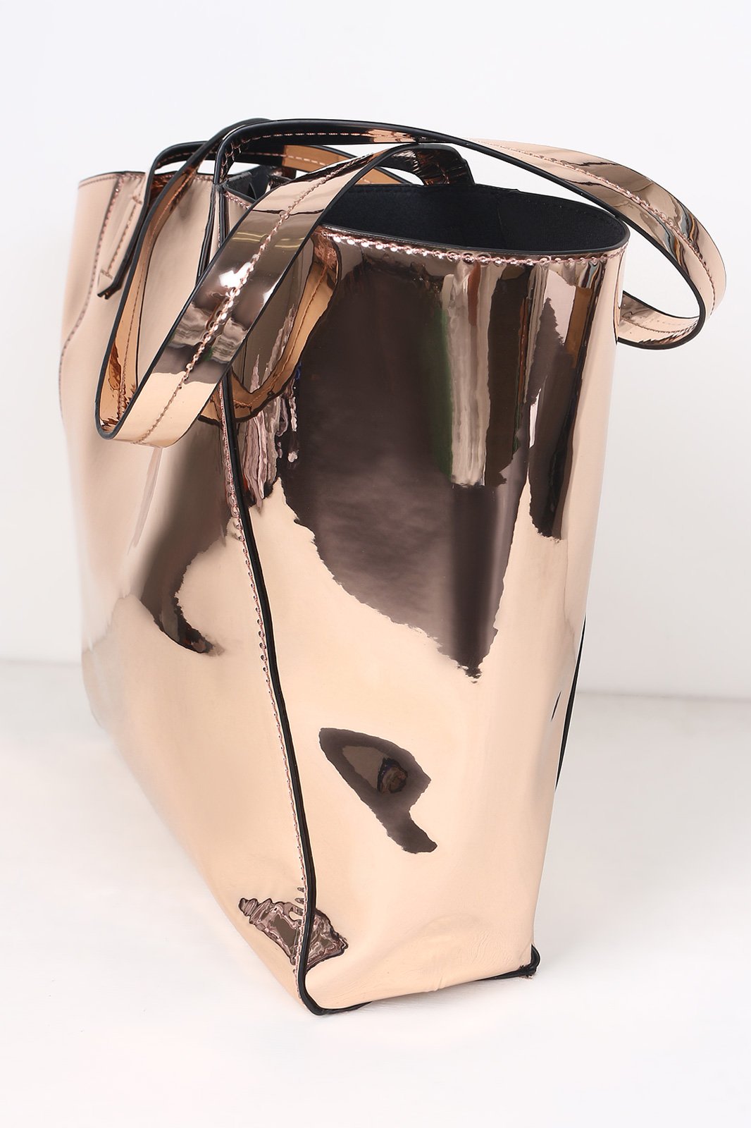 Metallic Patent Two In One Tote Bag