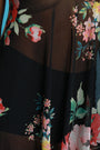 Floral Mesh Scooped Neck Handkerchief Maxi Dress