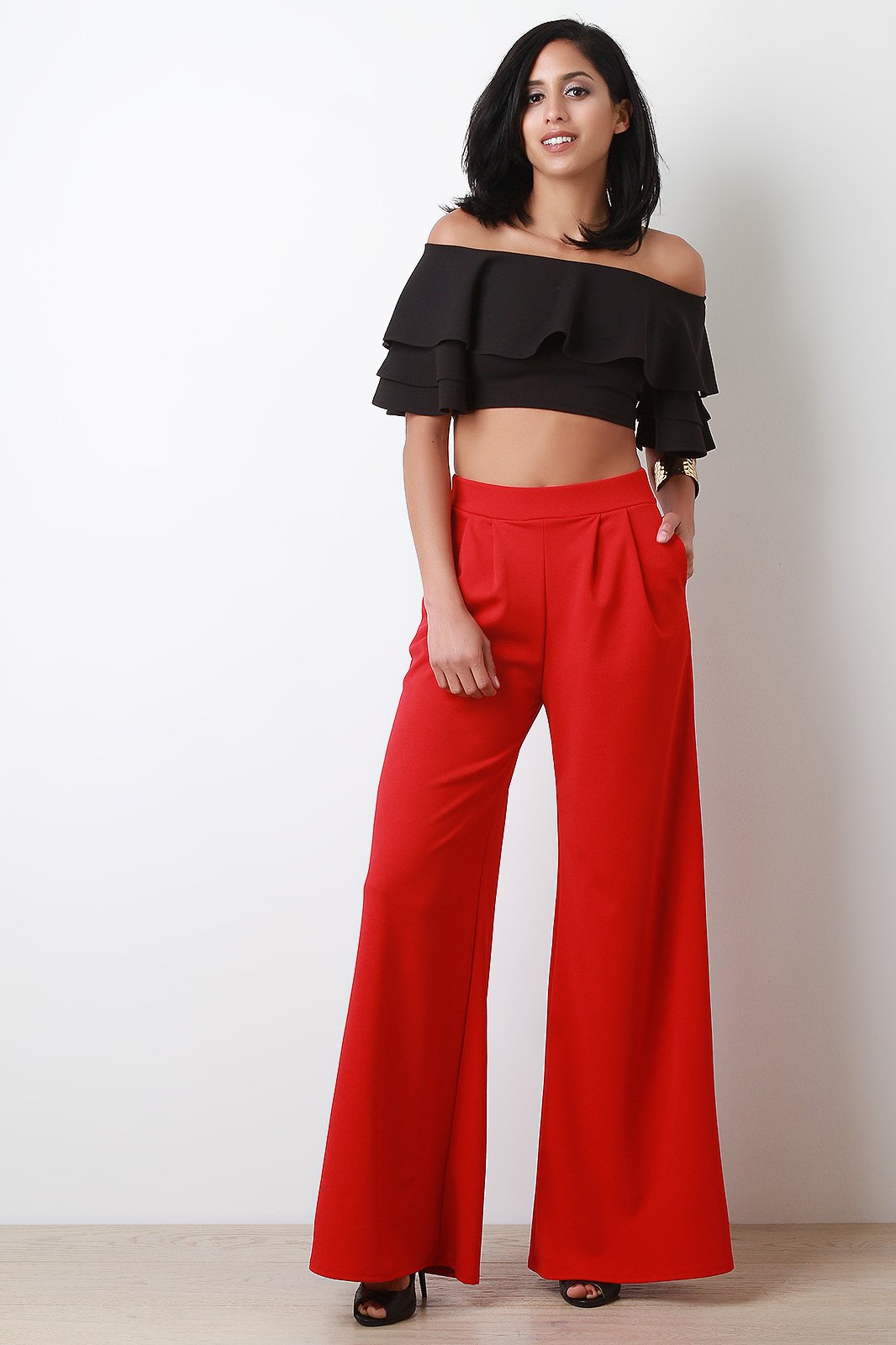 Wide Leg High Waisted Palazzo Pants