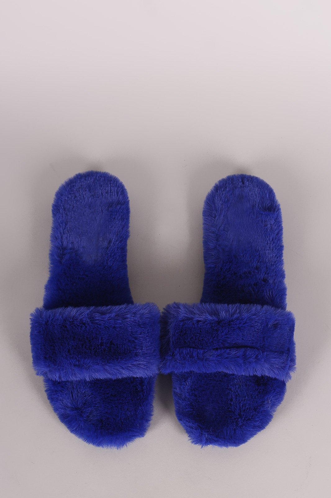 Bamboo Faux Fur Single Wide Band Slip-On Sandal