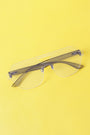 Rimless Clear Lens Cutout Double Bridge Glasses