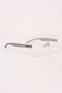Rimless Clear Lens Cutout Double Bridge Glasses