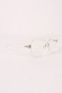 Rimless Clear Lens Cutout Double Bridge Glasses