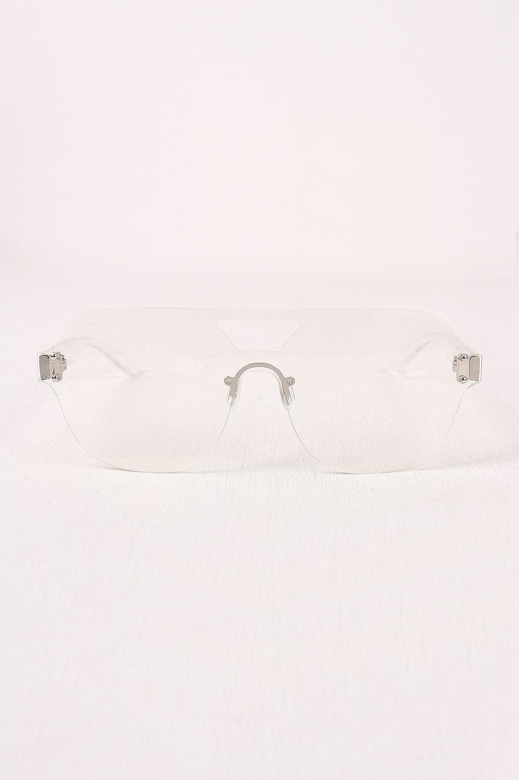 Rimless Clear Lens Cutout Double Bridge Glasses
