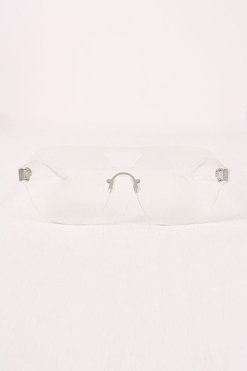 Rimless Clear Lens Cutout Double Bridge Glasses