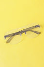 Rimless Clear Lens Cutout Double Bridge Glasses