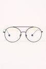 Metal Double Bridge Clear Lens Ball Accent Glasses
