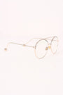 Metal Double Bridge Clear Lens Ball Accent Glasses