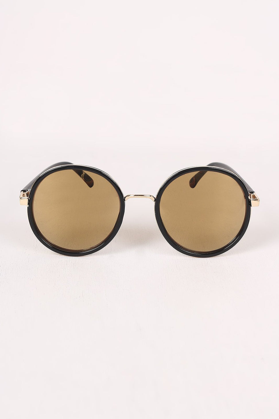 Round Mirrored Glitter Sunglasses