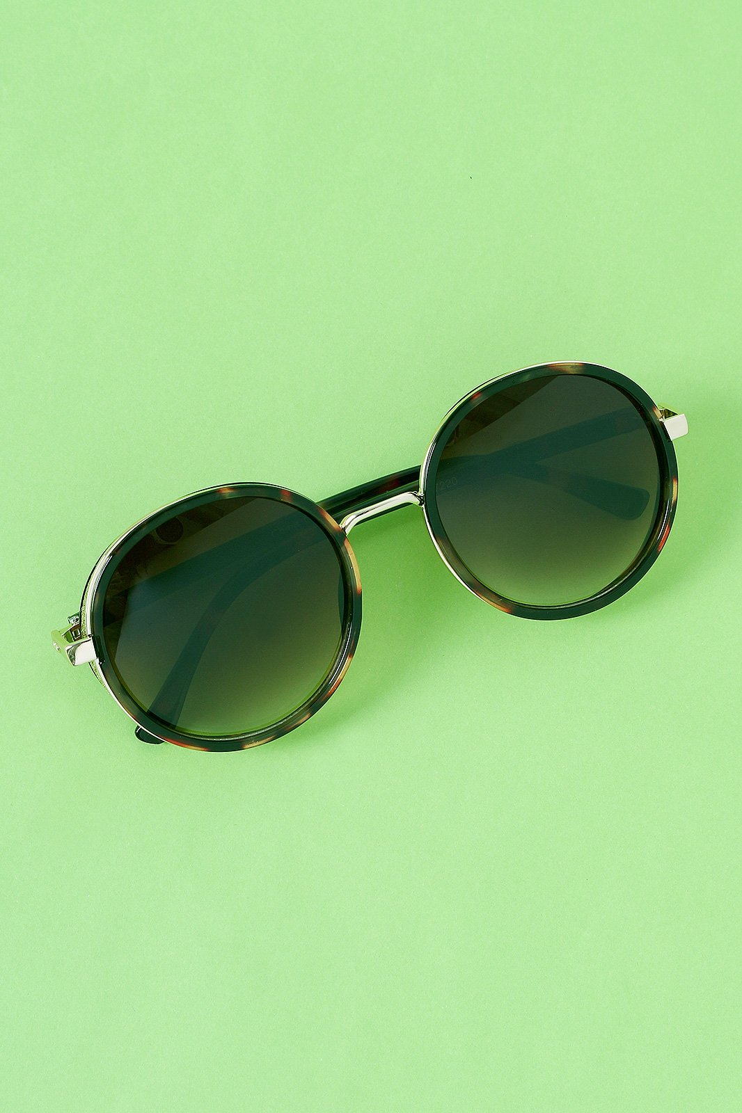 Round Mirrored Glitter Sunglasses