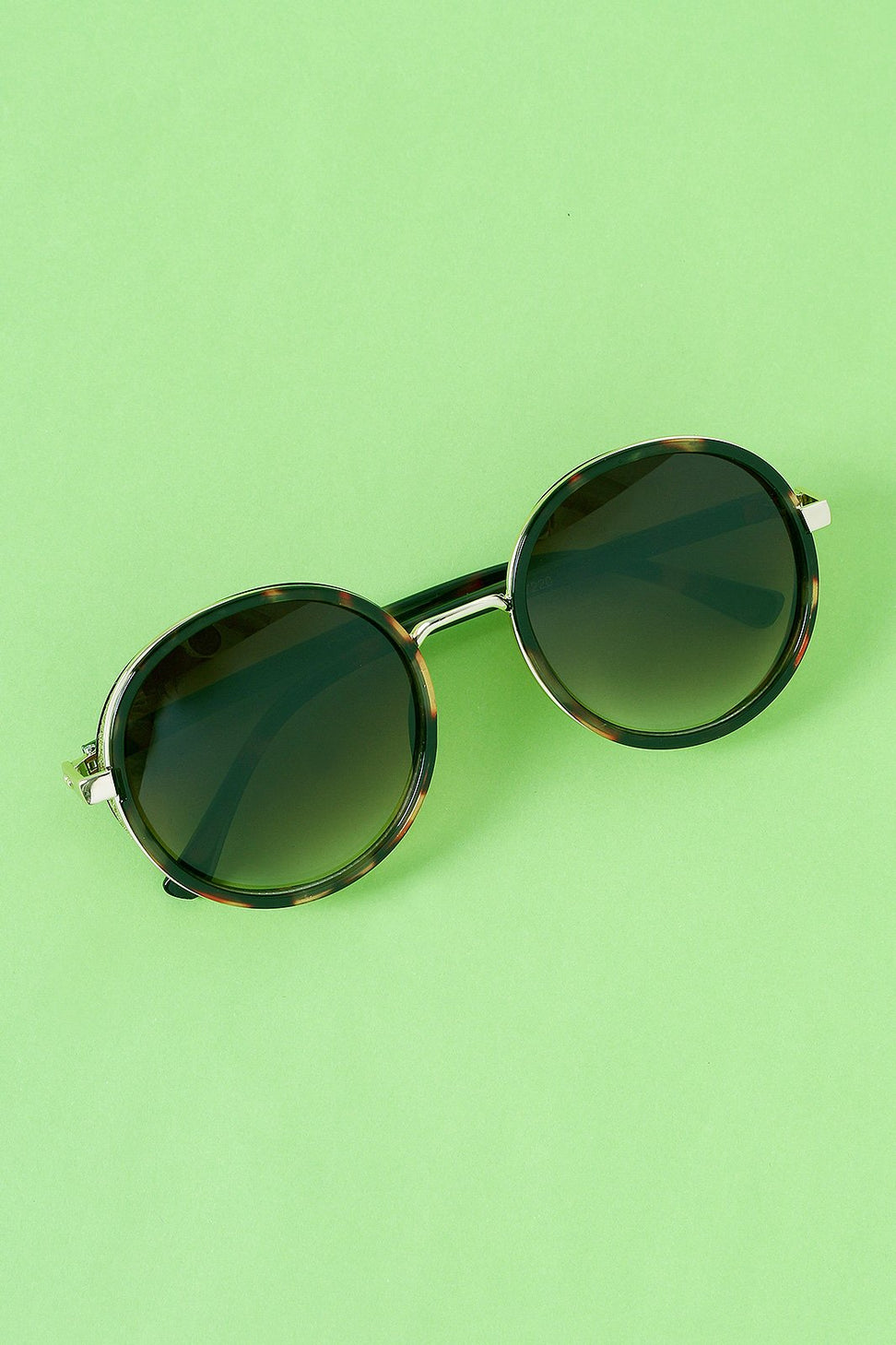 Round Mirrored Glitter Sunglasses
