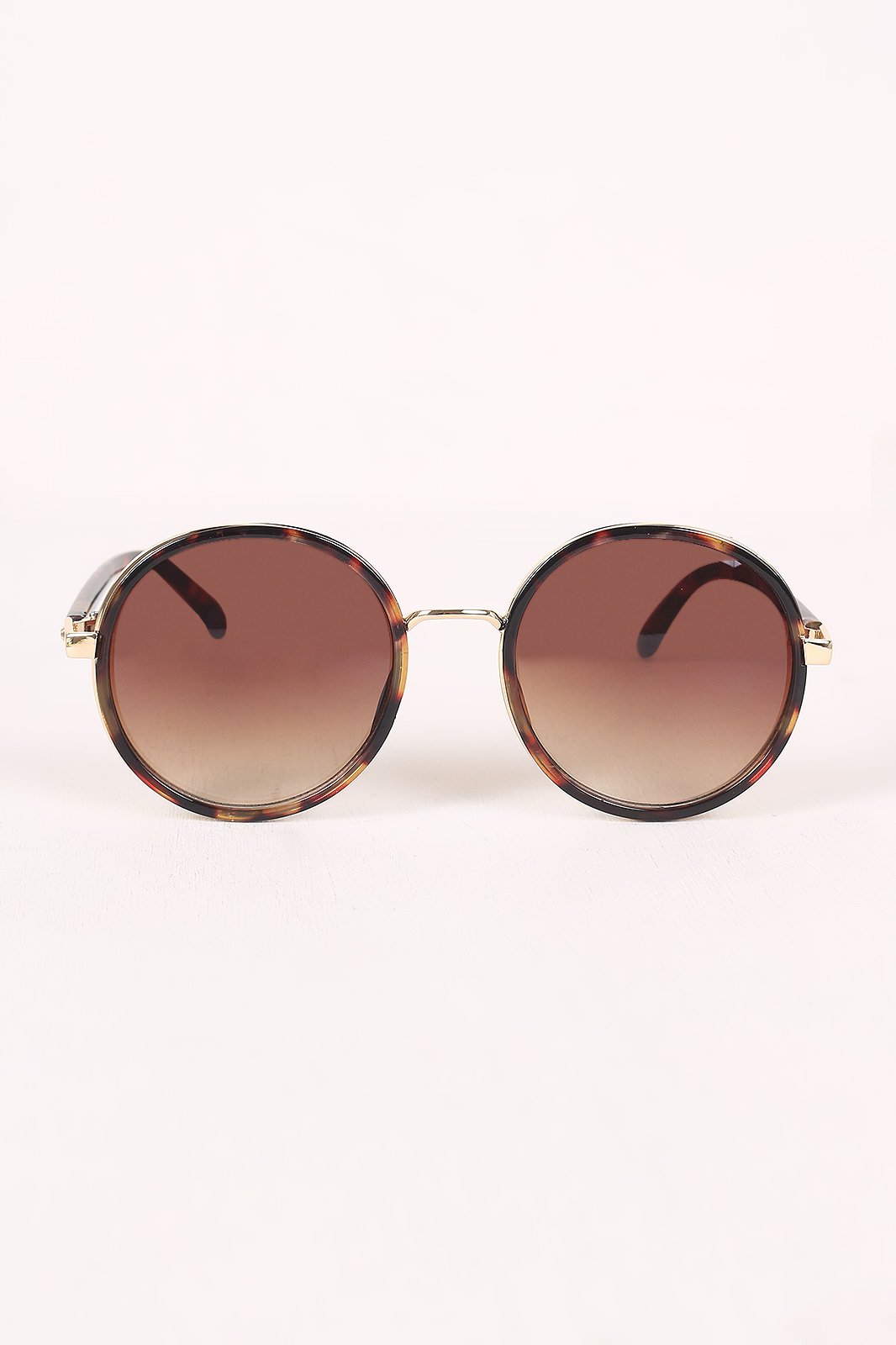 Round Mirrored Glitter Sunglasses