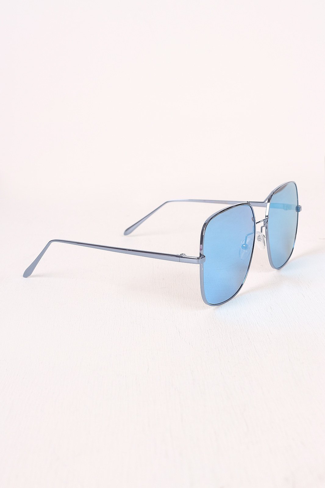 Metal Double Bridge Mirrored Sunglasses