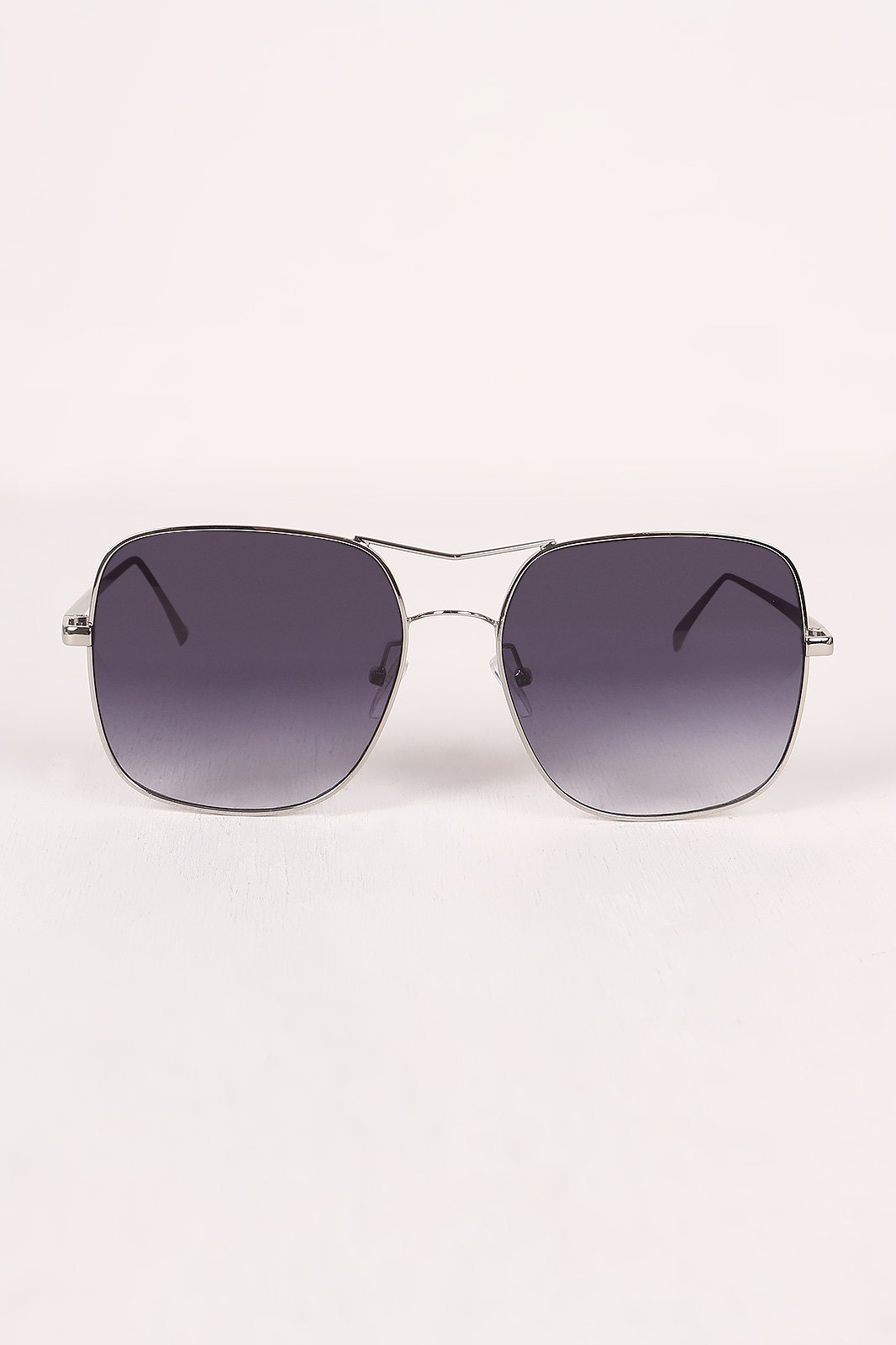 Metal Double Bridge Mirrored Sunglasses