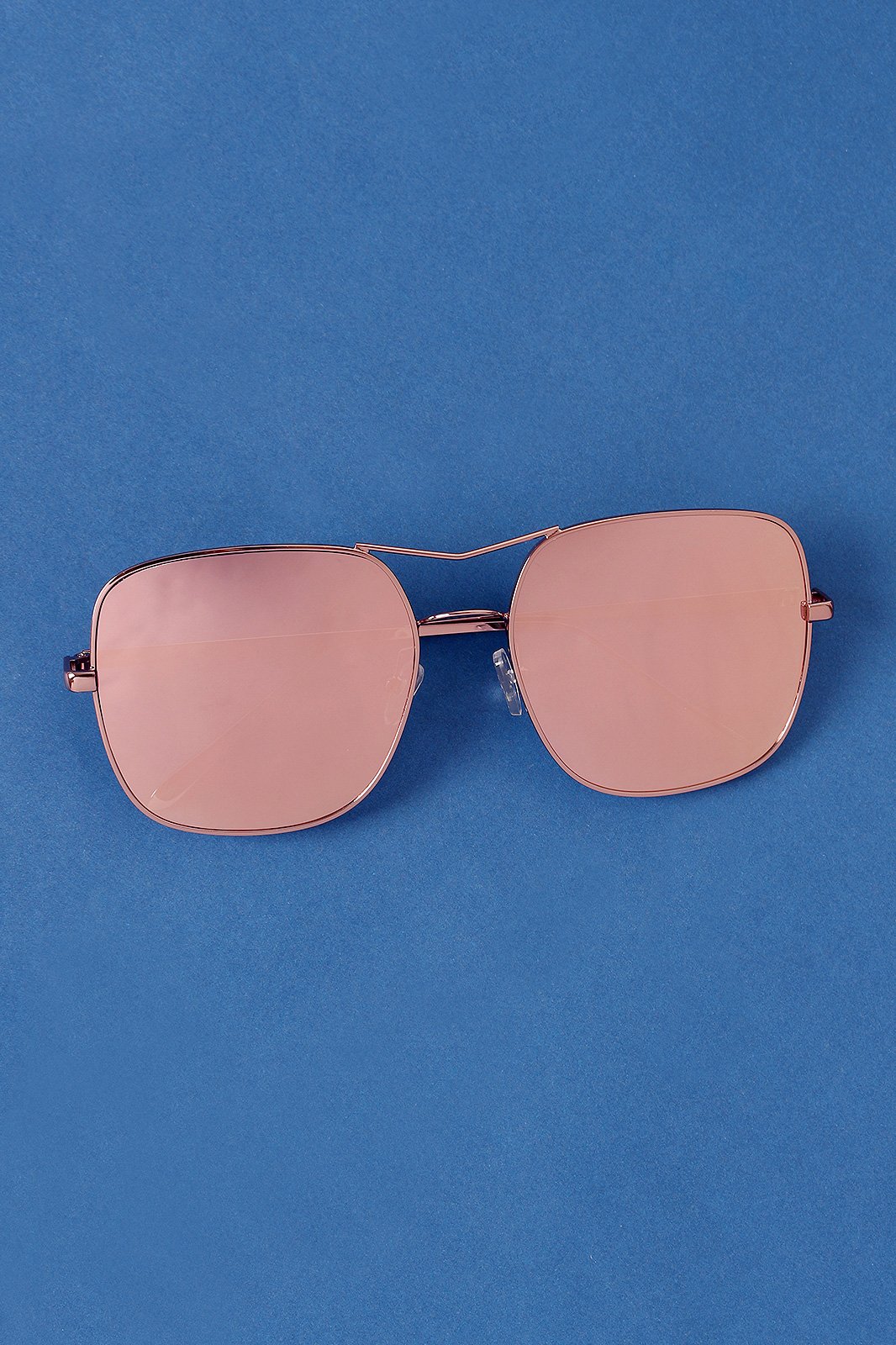 Metal Double Bridge Mirrored Sunglasses